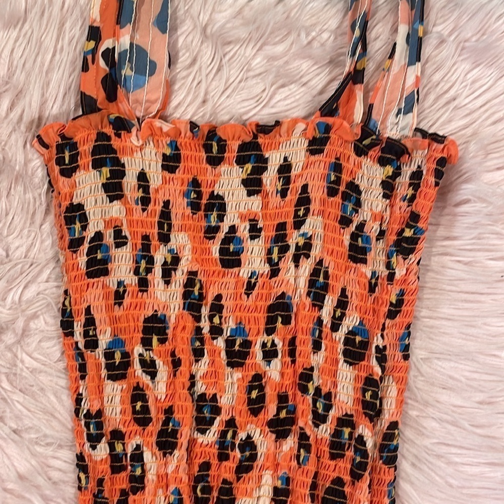 Waverly Grey Printed Sally Dress Leopard Print Mini Fitted Ruffle Beach - Picture 7 of 9